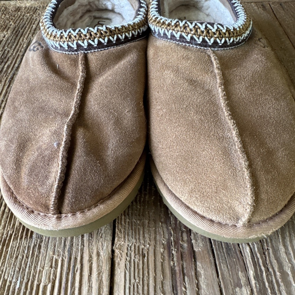 UGG Men's Tasman Slip-On Suede Slippers Clogs Size 8 Chestnut Brown 5950 - Picture 3 of 9